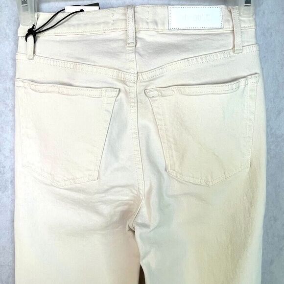 RE/DONE 70s Stove Pipe Jeans Ivory Womens Size 26 High Rise Straight Leg NEW! - Picture 6 of 15